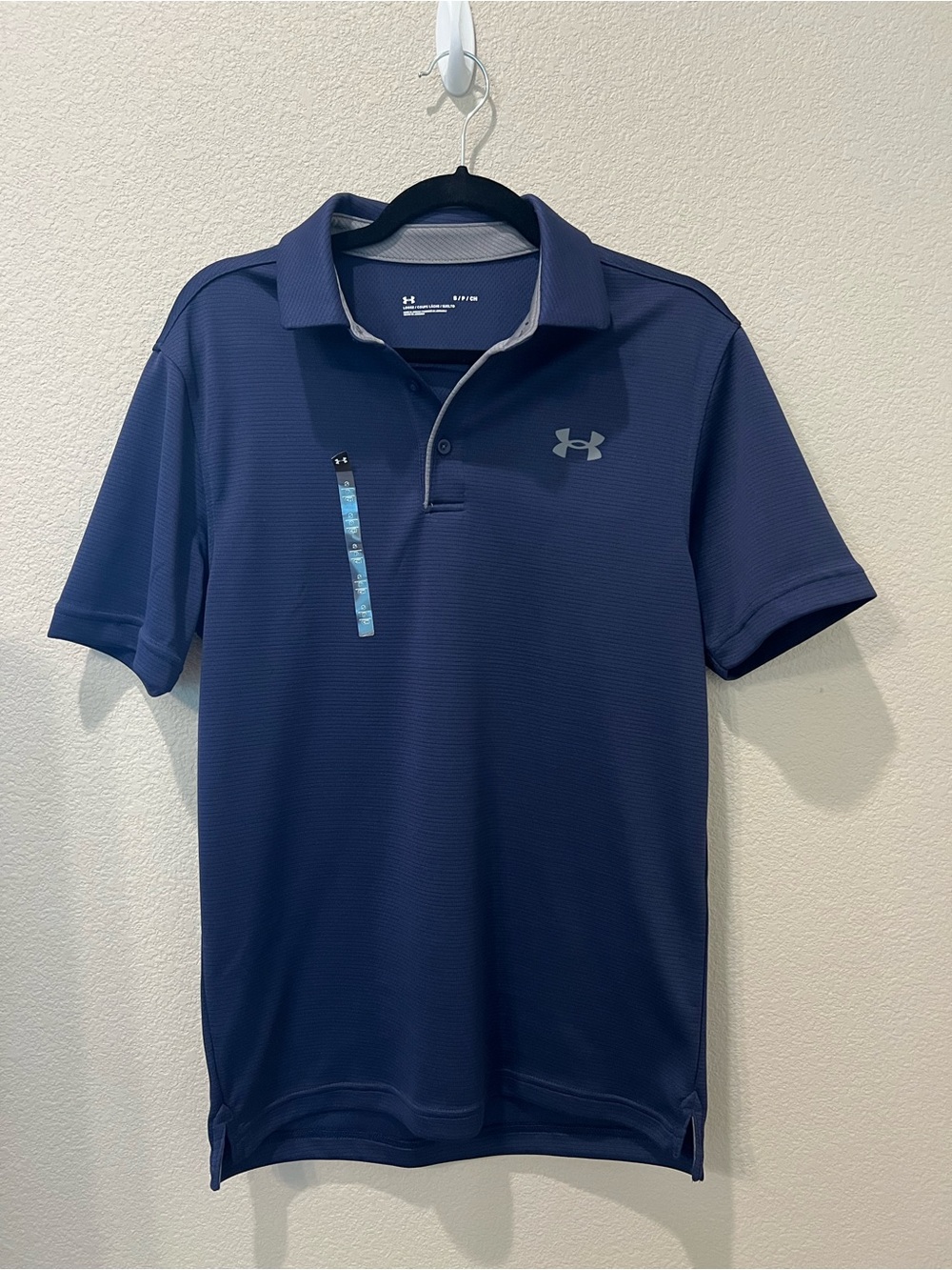 Under Armour Men’s Navy Polo with Grey Logo - Adult Small